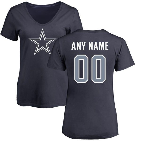 Women Dallas Cowboys NFL Pro Line by Fanatics Branded Navy Custom Name and Number T-Shirt->nfl t-shirts->Sports Accessory